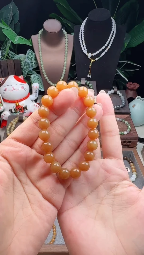 未镶嵌手串和田玉精品10m左右新疆且末糖玉手串