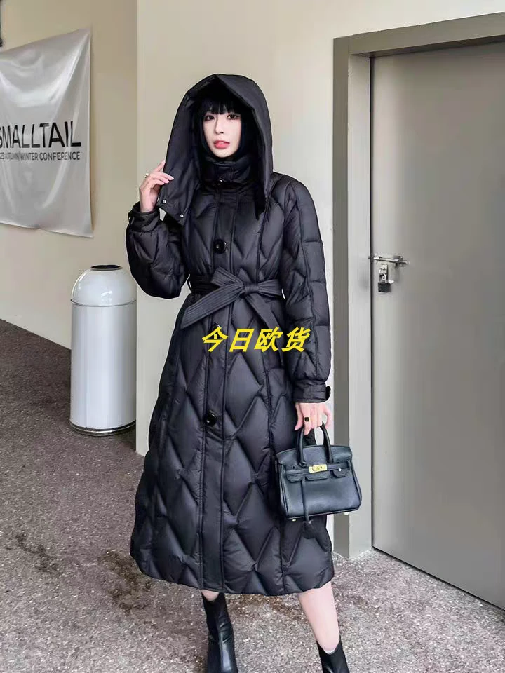 2025鹅绒服羽绒服时尚百搭修身显瘦女士长款加厚冬季保暖
