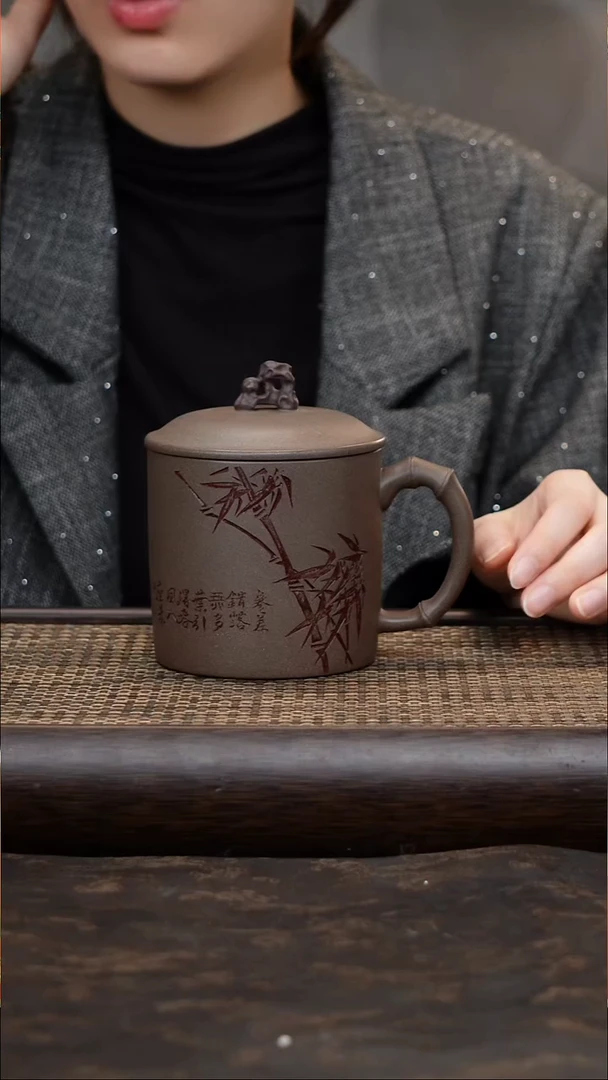茶杯紫砂青段太湖石