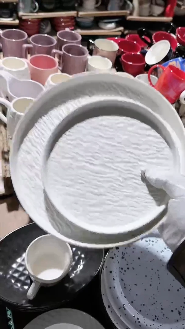 【闪购商品】瓷片岩石纹大小盘2件套微瑕 凑满20元包邮