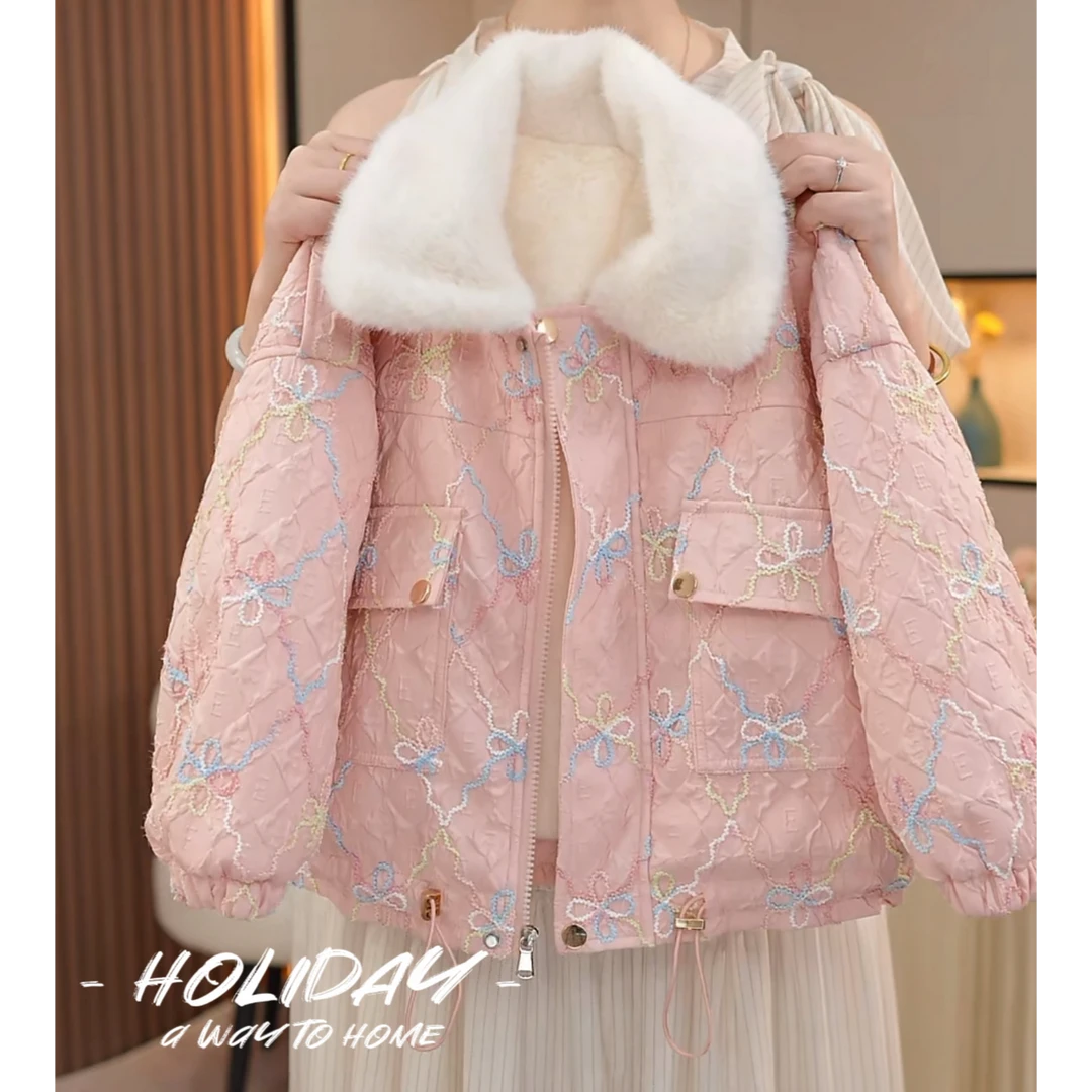 现货-女童冬装外套韩版2025新款洋气加厚上衣