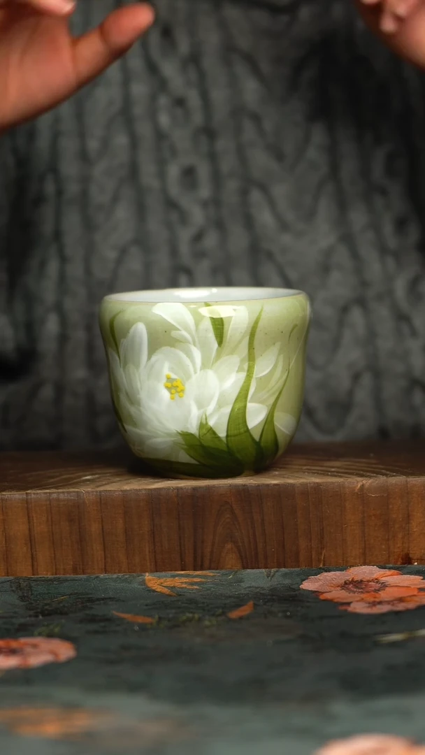 杯釉下彩手工手绘同款陶器