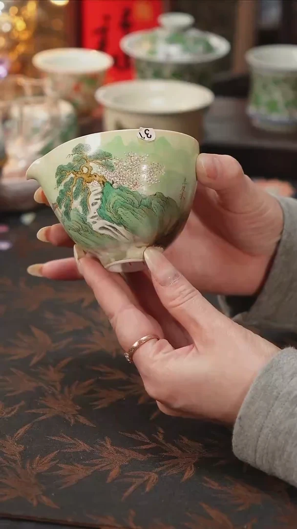 杯景德镇陶瓷杯碗柴烧多人