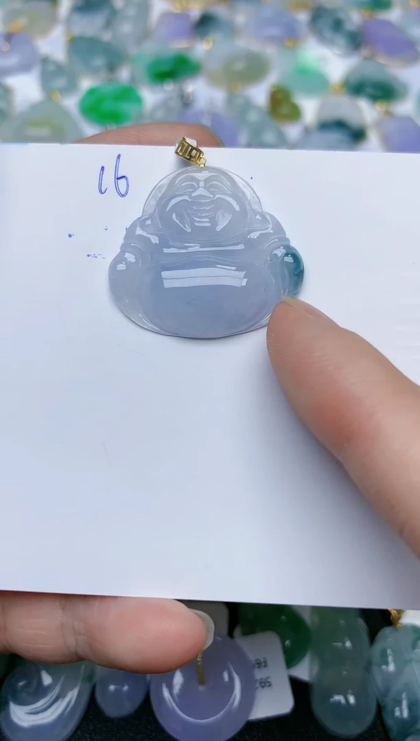 【闪购商品】翡翠颈饰18K金镶嵌天然翡翠A货    