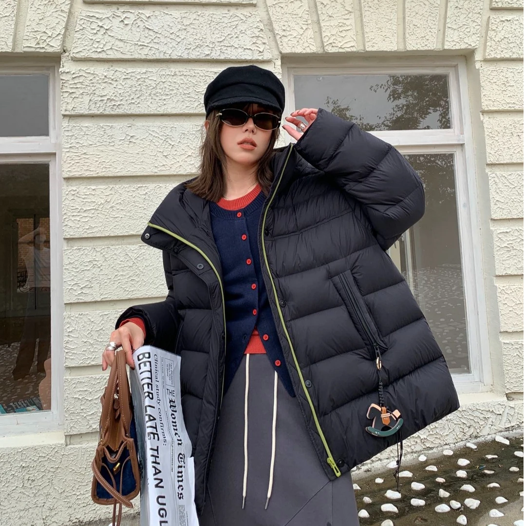 羽绒服女宽松2026韩版冬季新款时尚洋气羽绒服新标白鸭绒加厚潮