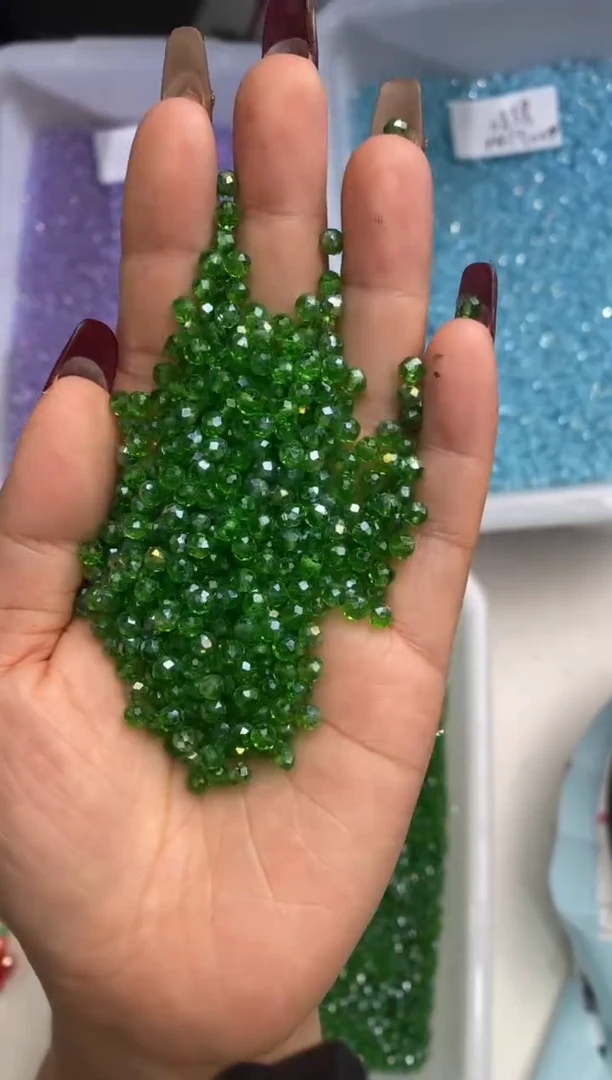 玻璃0860卡4水晶500颗ab彩草绿色