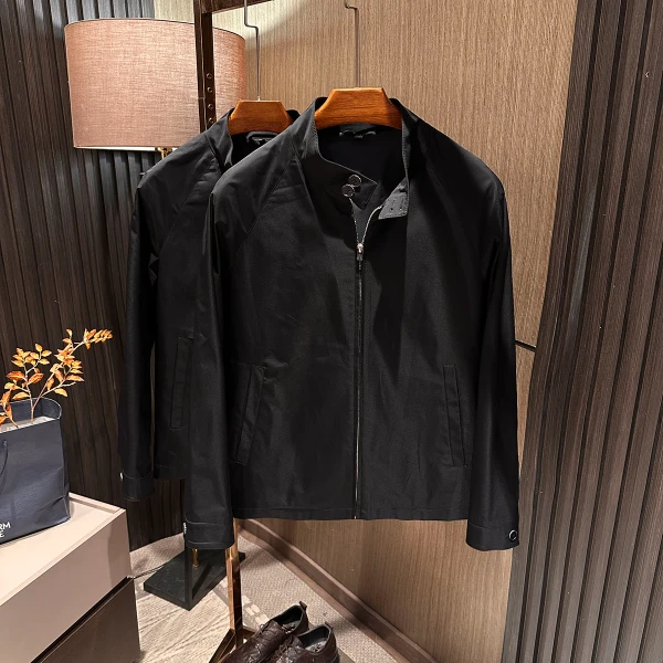 【精致干练 索罗娜面料】秋装新款男士高品质立领百搭纯色夹克外套