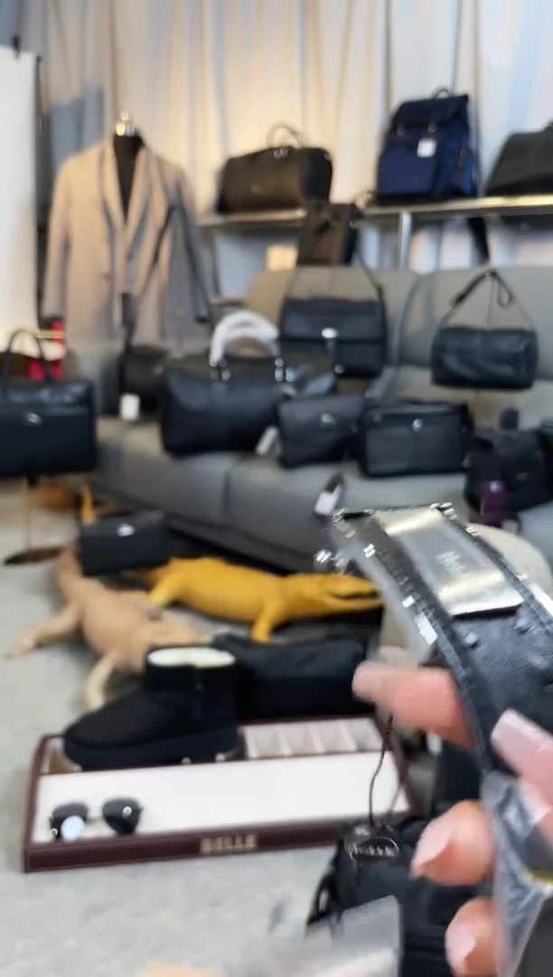 鸵鸟皮（革）韩爵绅士包包皮具183/长度110