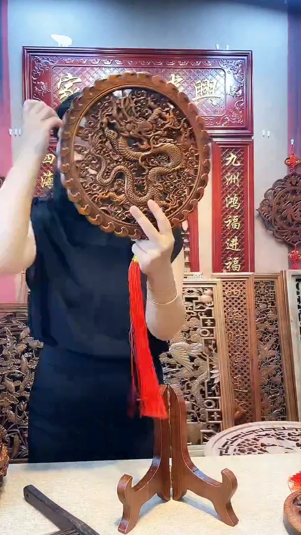 香樟木28圆形龙腾万里