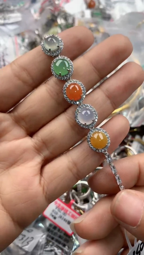 银S925镶嵌戒指翡翠444             6