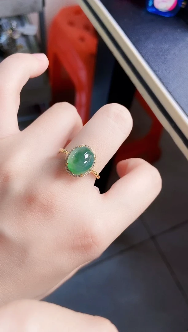 翡翠戒指银S925镶嵌134899