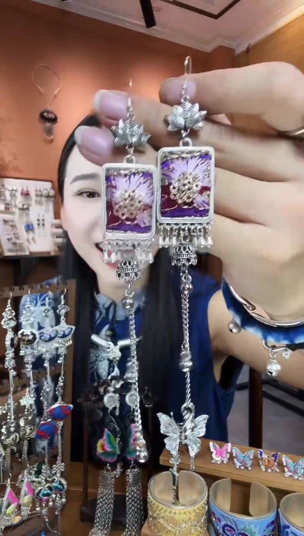 刺绣纯手工民族风耳环