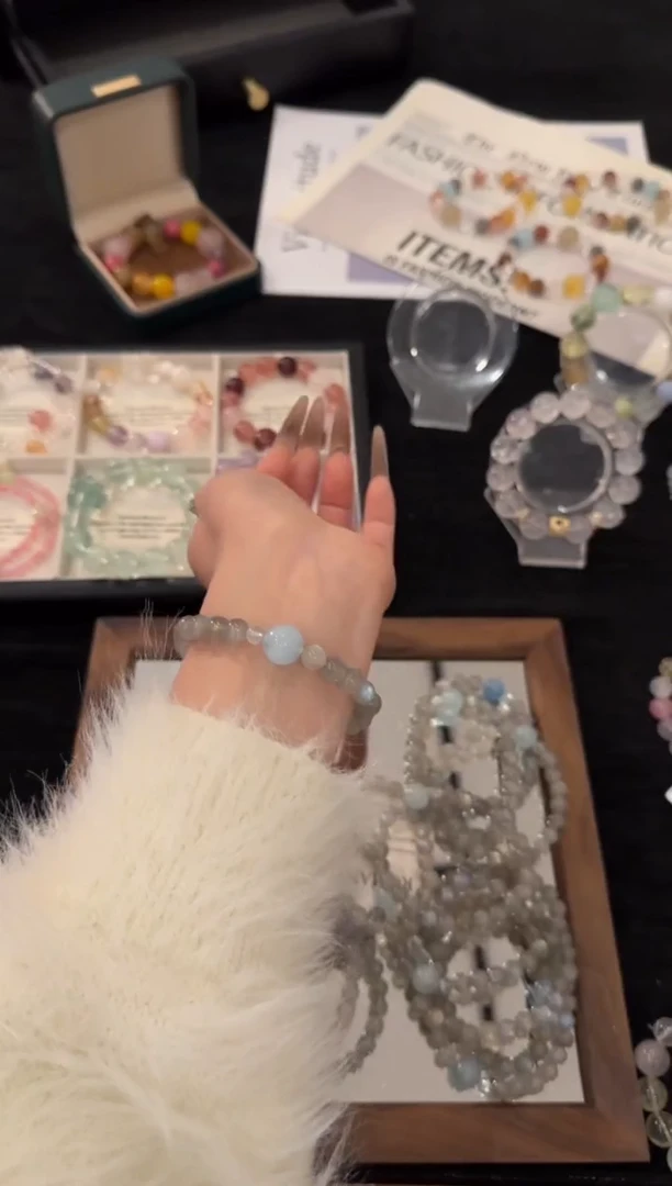 未镶嵌手链水晶灰月光x3417