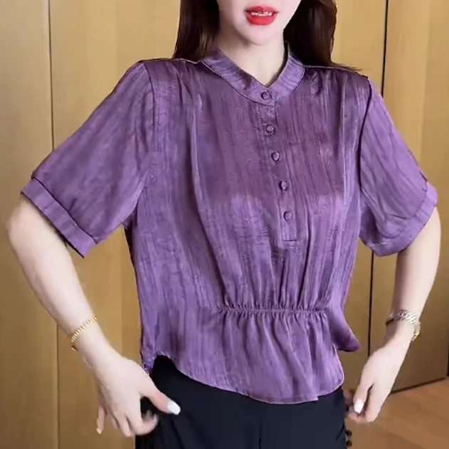 2025夏季新款穿搭衬衫女时尚洋气质休闲百搭显瘦减龄女神小衫上衣