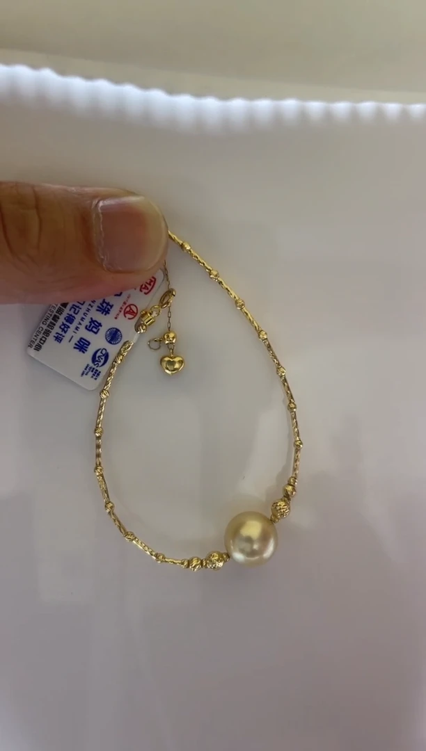 海水珍珠18K金镶嵌手链清货