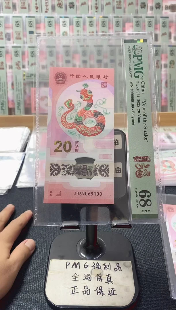 塑料蛇钞 太极循环头 0169倒置号  pmg68分 J-069069100