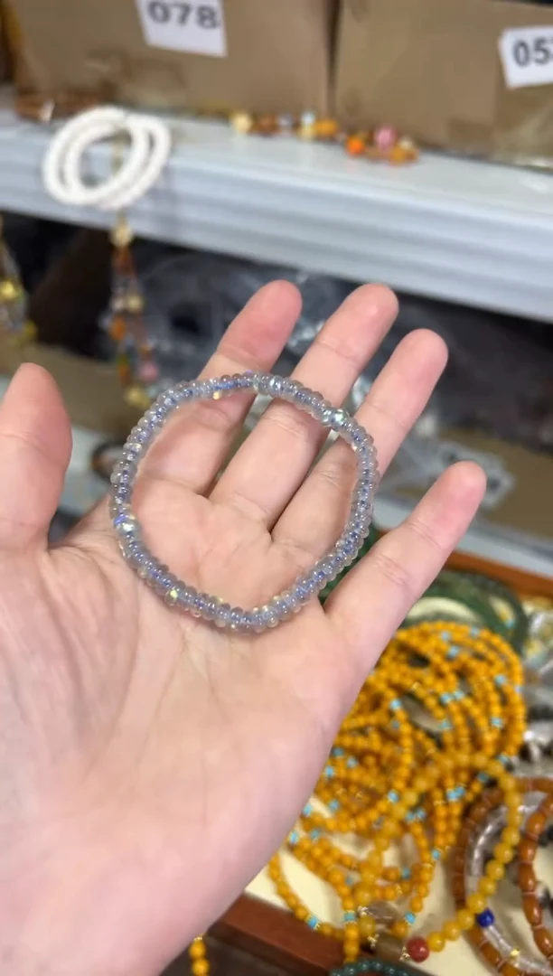 【闪购商品】月光石手链未镶嵌灰月光精工药片珠手链
