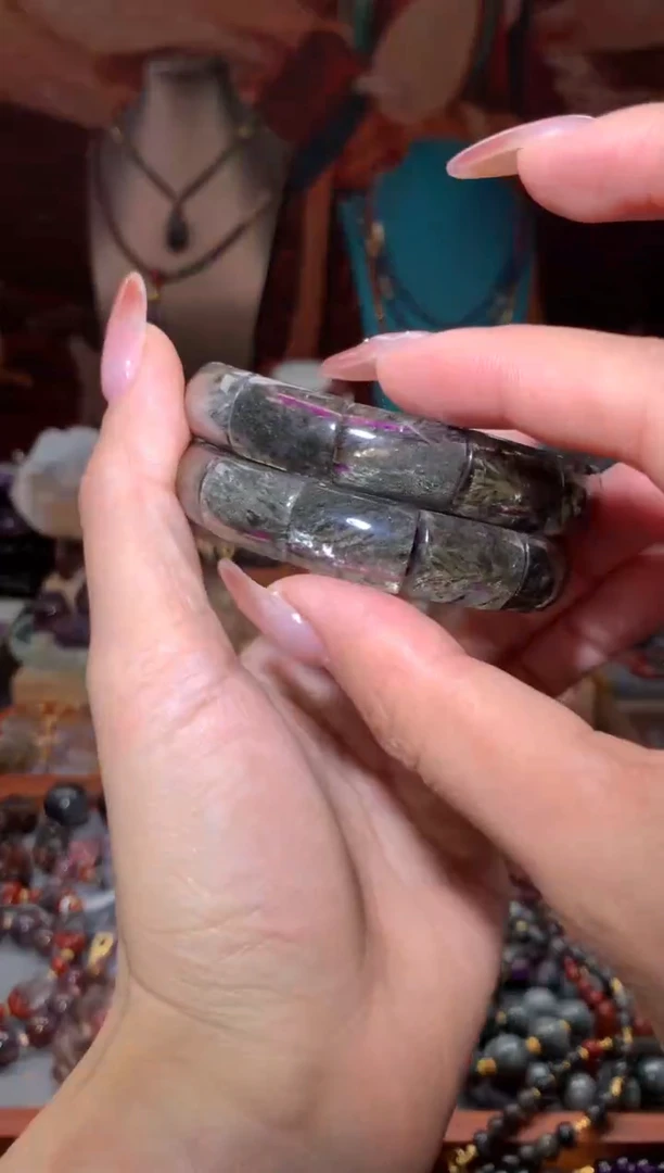 未镶嵌珠宝半成品水晶极光黑羽镯牌多样性发其1