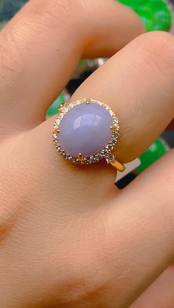 【闪购商品】翡翠戒指银S925镶嵌天然A货翡翠1