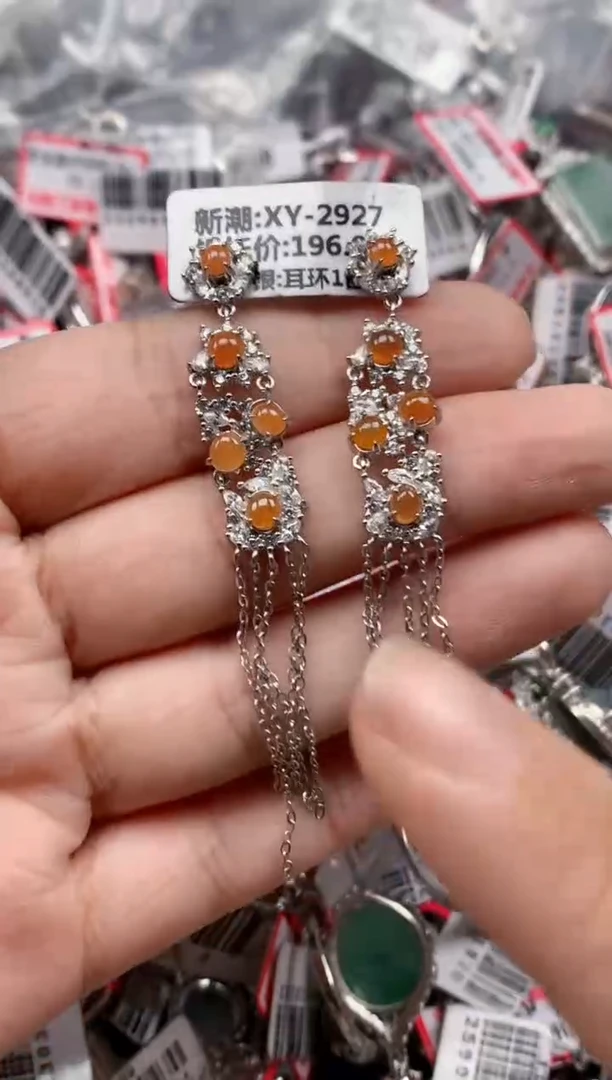银S925镶嵌戒指翡翠天然A货缅甸翡翠