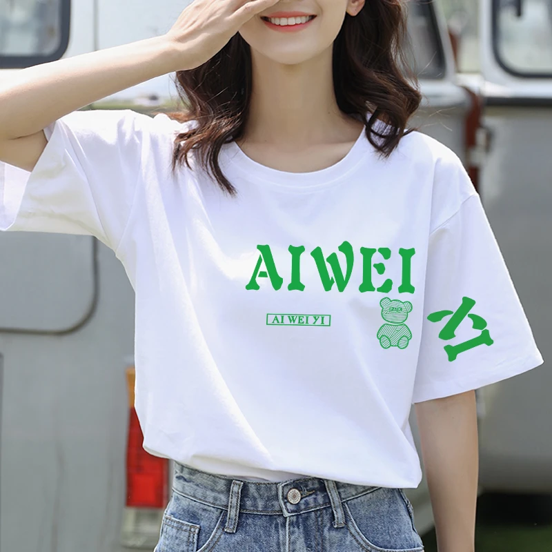 夏季新款正肩纯棉短袖t恤女宽松韩版上衣减龄显瘦百搭