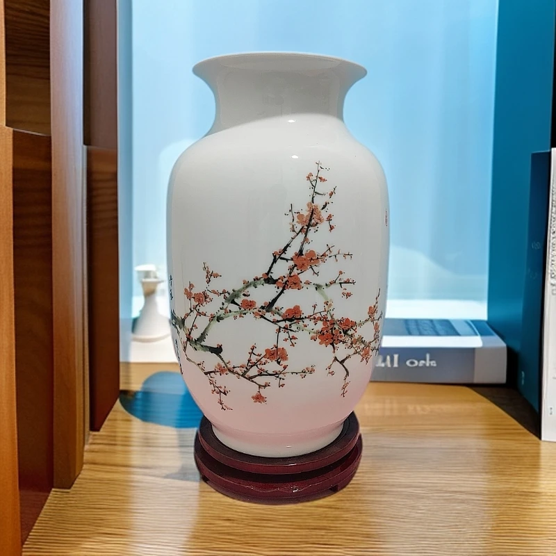 新中式家居摆件景德镇私人定制高端艺术瓷瓶 冬瓜瓶 石榴瓶带礼盒