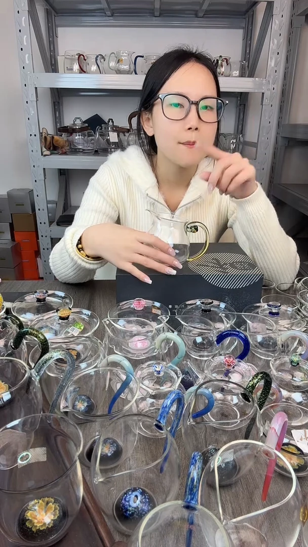 手工艺品玻璃禾器  浮莲迷翠 孤品