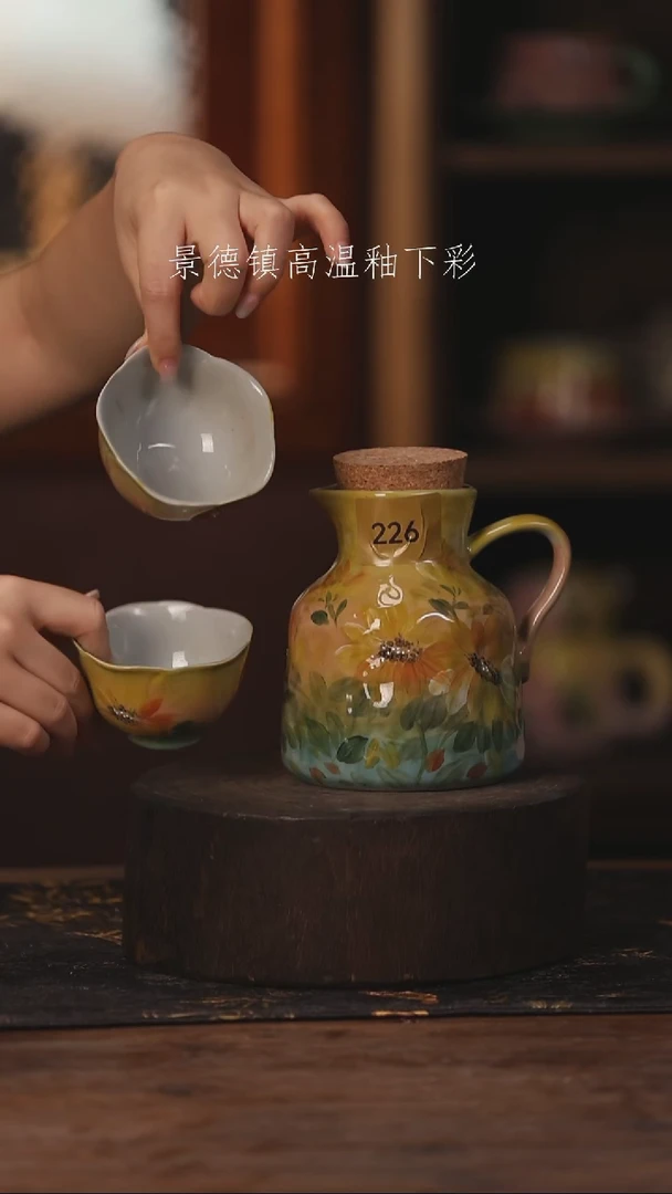 陶瓷景德镇高温釉下手绘陶瓷226