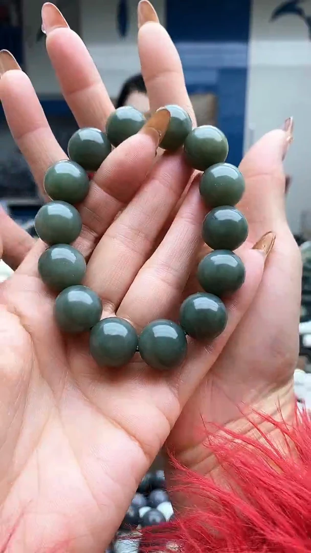 未镶嵌手串和田玉且末蓝正蓝16