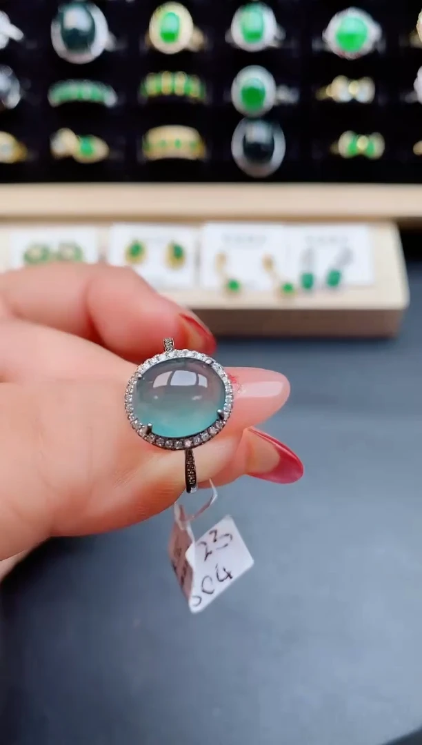 【闪购商品】翡翠戒指银S925镶嵌12121