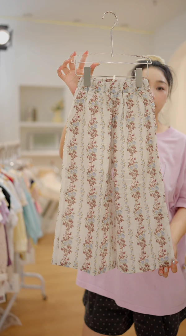 OAOH【梨涡】女中大童韩版洋气碎花直筒休闲裤夏季新款防蚊TZ1C757