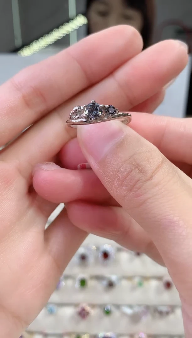 【闪购商品】钻石戒指/指环银S925镶嵌133-5