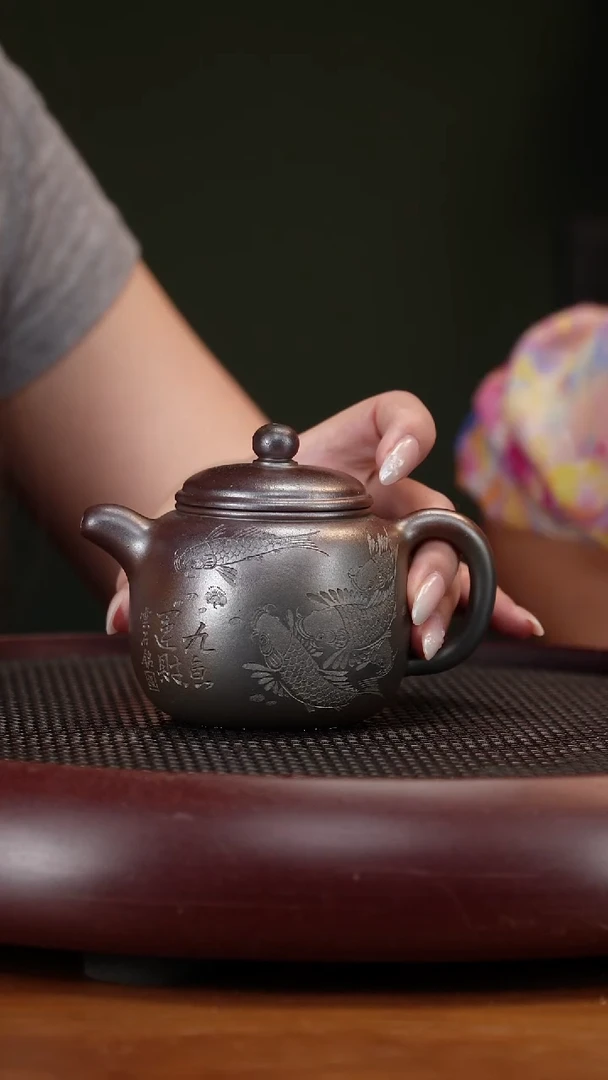 茶壶紫砂79ZCP匏樽 黑墩头柴烧230cc
