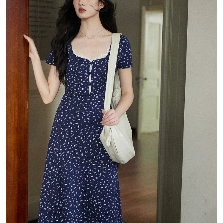 Hangsixiang.小爽【岁月里的蓝】度假连衣裙98567