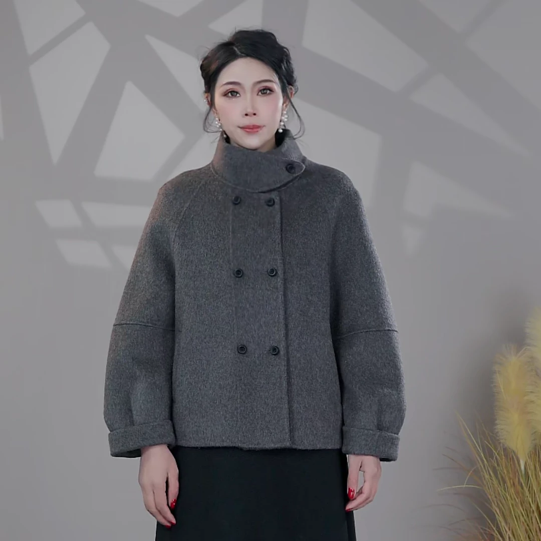 【骆驼绒大衣】511-2024新款秋冬双面驼绒大衣外套冬季加厚中长款