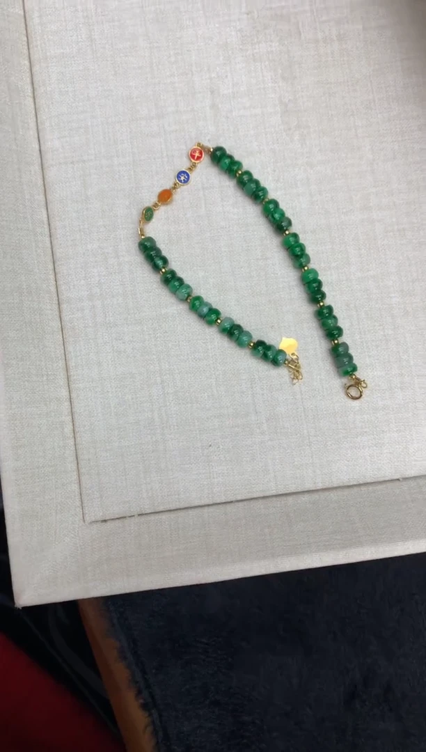 【闪购商品】翡翠手链18K金镶嵌手链