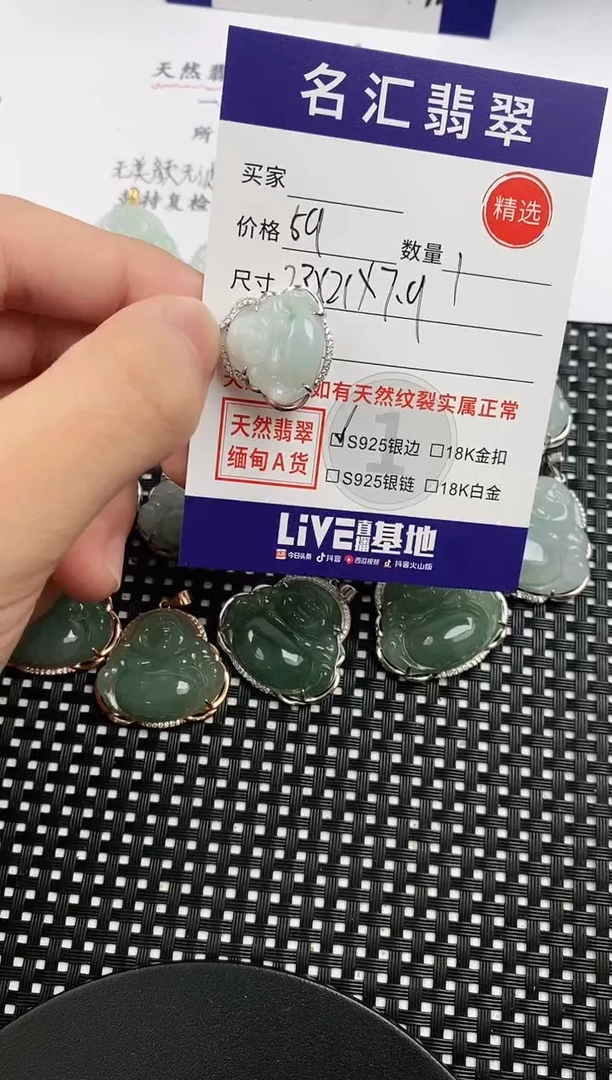 翡翠银S925镶嵌颈饰·