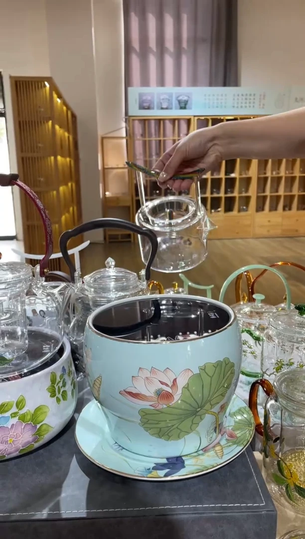 手工艺品玻璃陶总堂荷花电陶炉