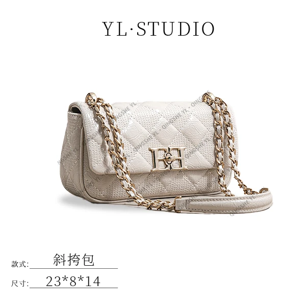 【Elin定制】女士潮流时尚经典气质手拎单肩包SK-92876-米白