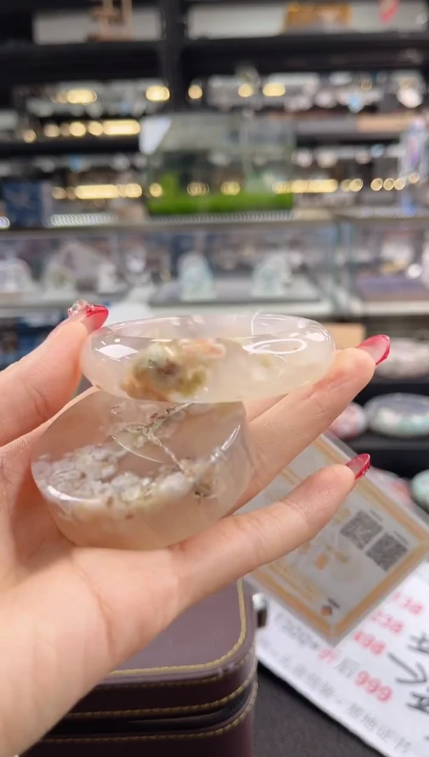 未镶嵌手镯石英质玉52--53圈口 （赠品镯心）36648