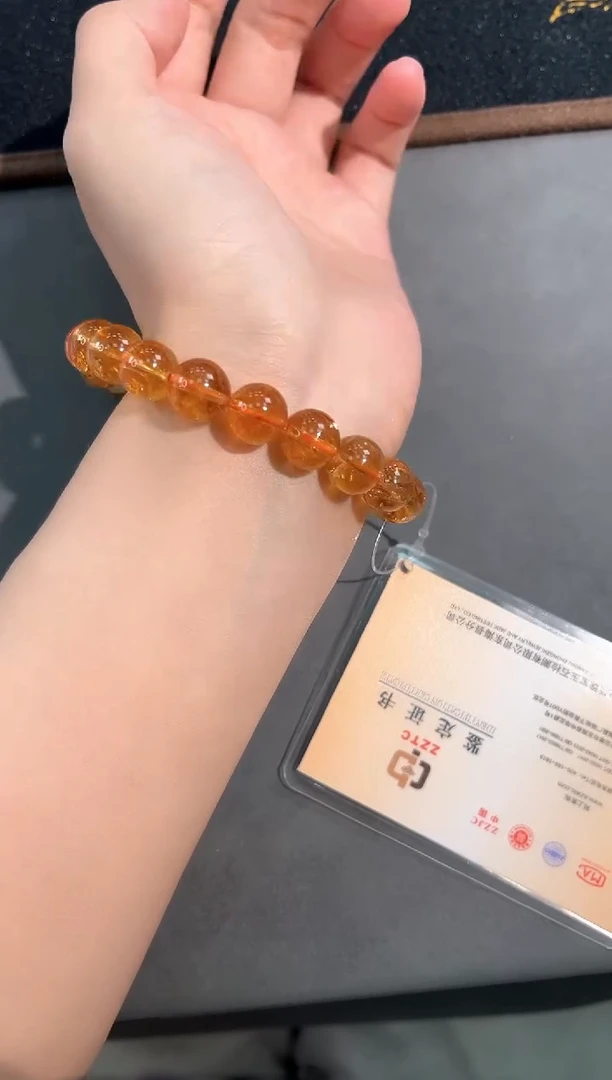 水晶手链未镶嵌105号喜马拉雅黄阿赛单圈10mm