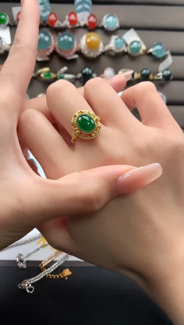 【闪购商品】翡翠戒指银S925镶嵌321321312