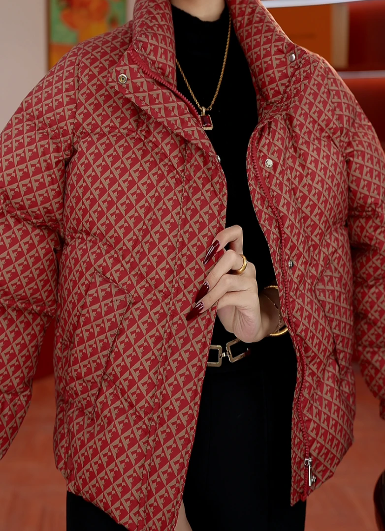 【甄选大朵鸭绒】25杭州原版正品保暖减龄气质羽绒服ZF-R018-ymml