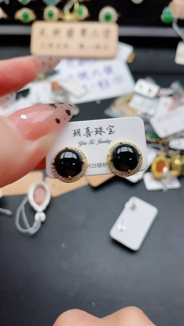 银S925镶嵌戒指翡翠1
