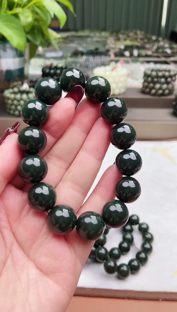 【闪购商品】和田玉手串未镶嵌纯天然和田玉新疆且末蓝16