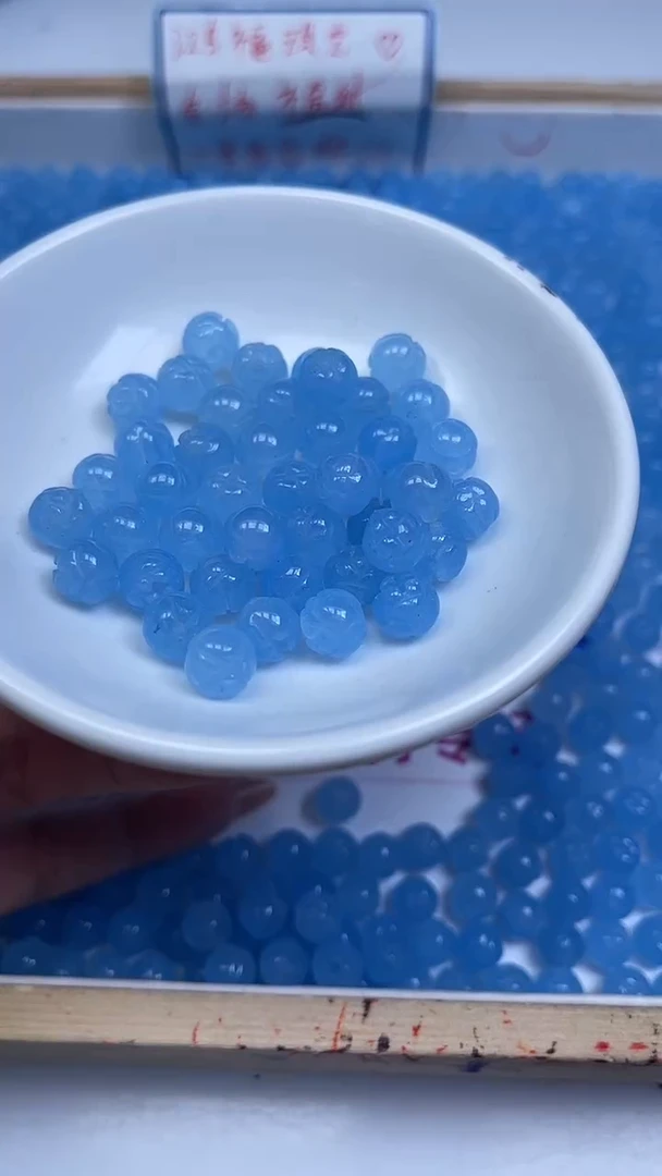 未镶嵌散珠玛瑙/玉髓A1753 海蓝莲花8mm10个6.8元