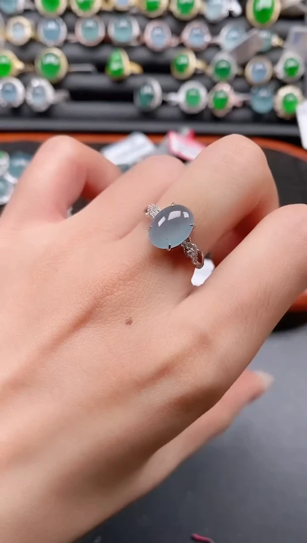 银S925镶嵌戒指翡翠11