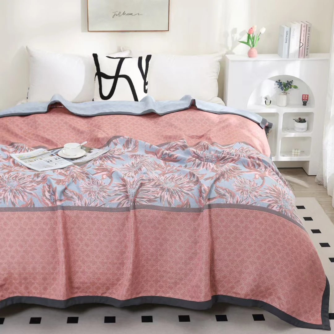 多功能恒温多层纱布盖毯四季毯三件套--向阳生240*250