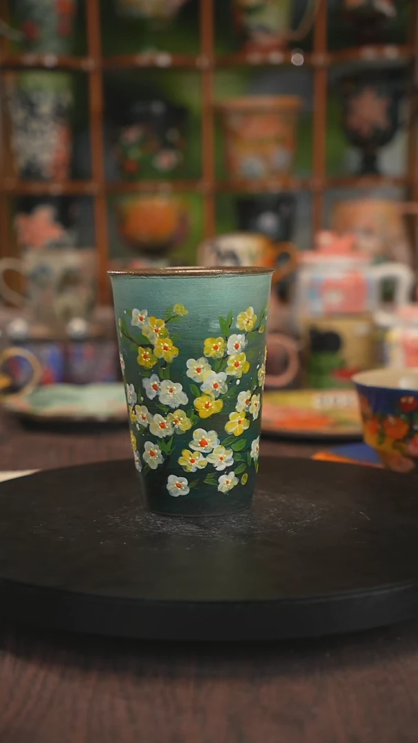 紫砂油画釉下彩手绘529