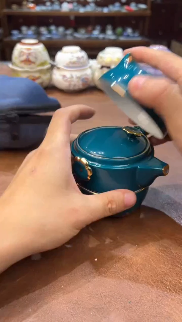 真的很便宜超好看会开片的旅行茶具